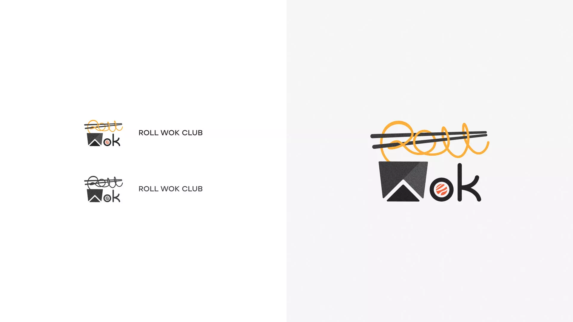 Разработка логотипа суши-бара «Roll Wok Club» в Красноуфимске